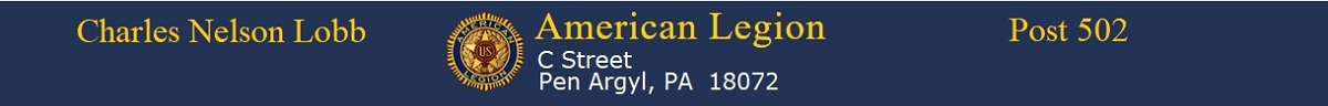 Pen Argyl American Legion Post 502 banner